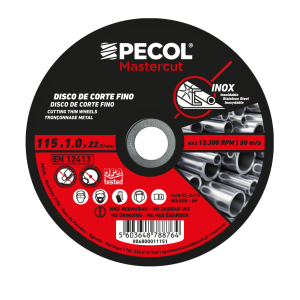 Caixa de 10 Discos de Corte Fino Inox Mastercut 115x1.0mm - PECOL