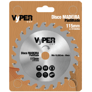 Disco Para Madeira Pastilhado 115mm C/24 Dentes - VYPER CUT
